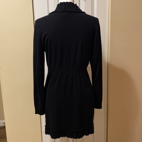 ❤️❤️Style & Co ruffled black cardigan sweater size small - great condition! - Picture 4 of 7